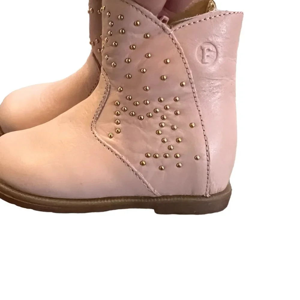 Naturino Falcotto Pastel Pink Studded Zip-Up Boots 20